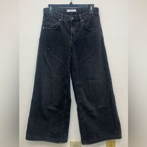 MNG High Rise Black Wide-Leg Jeans Non Distressed size 2 #730